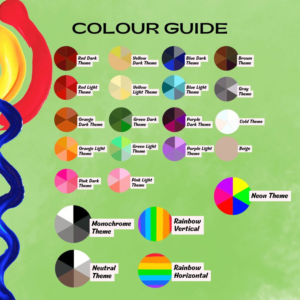 Colour guide for tick check box stickers offering more colour options.