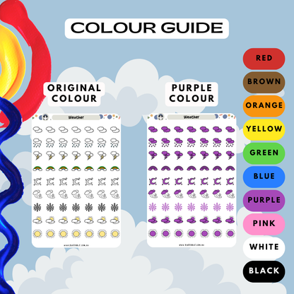 Weather Season Day Tracker Planner Stickers