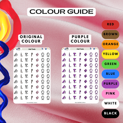 Hair Styling Tools Planner Stickers