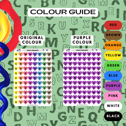 Heart Alphabet Planner Stickers