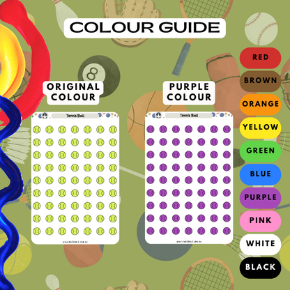 Tennis Ball Planner Stickers