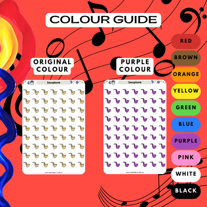 Saxophone Planner Stickers