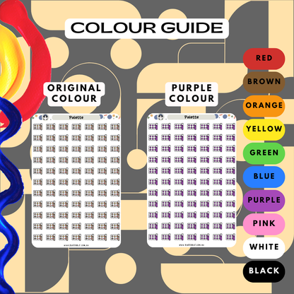 Blush Eye Palette Planner Stickers
