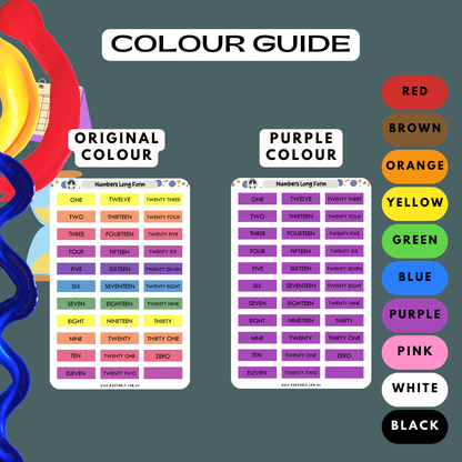 Number Long Form Date Label Planner Stickers