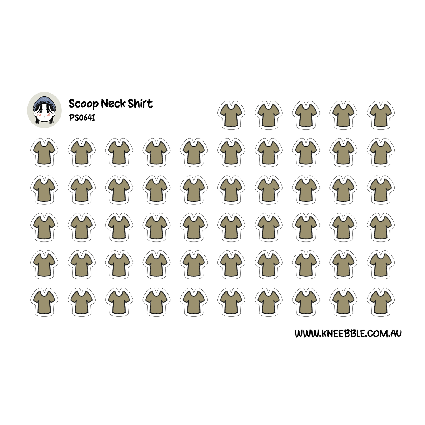 a grid of small brown t-shirts, each with a unique design or pattern. The t-shirts are arranged in rows and columns, creating a visually organized and repetitive pattern.