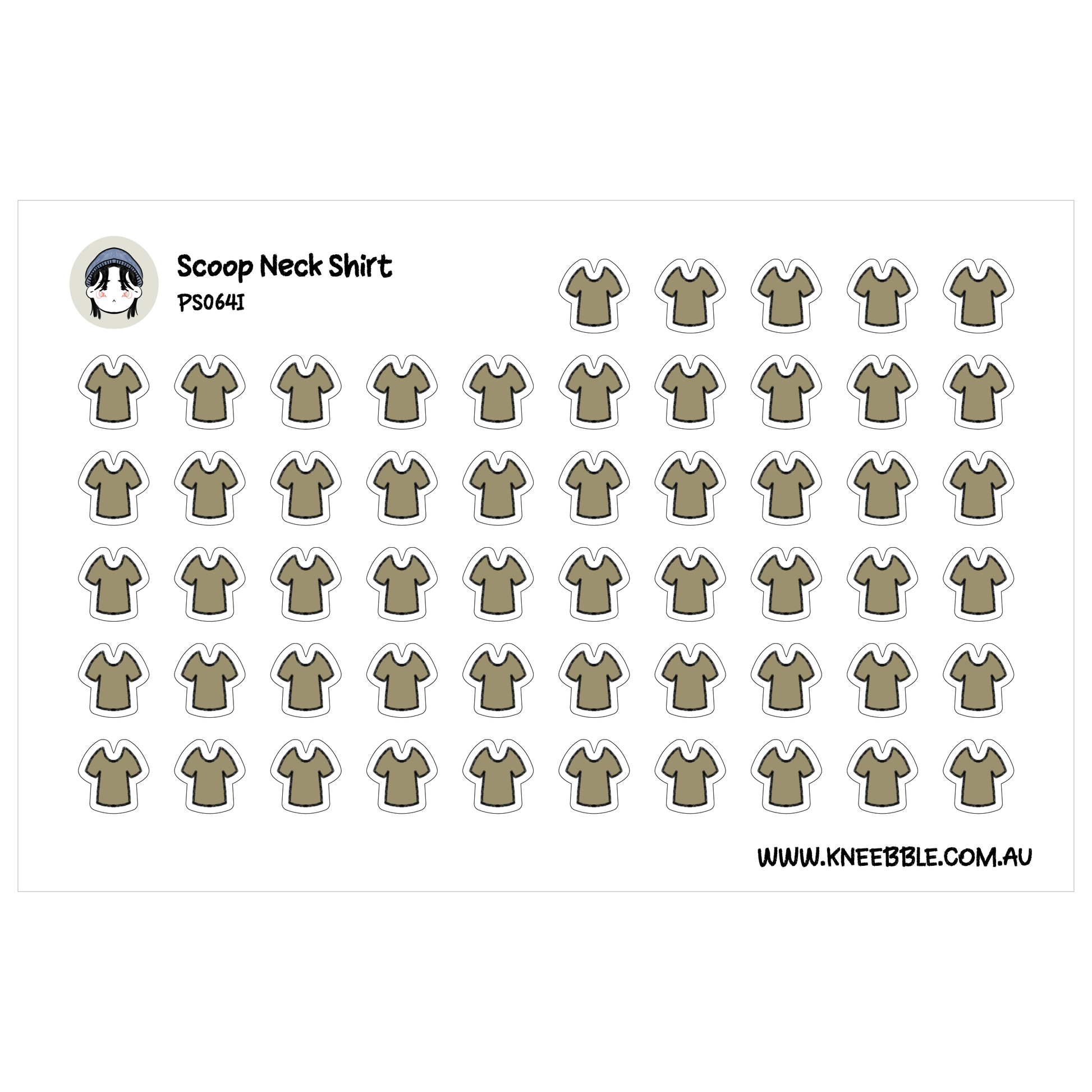 a grid of small brown t-shirts, each with a unique design or pattern. The t-shirts are arranged in rows and columns, creating a visually organized and repetitive pattern.