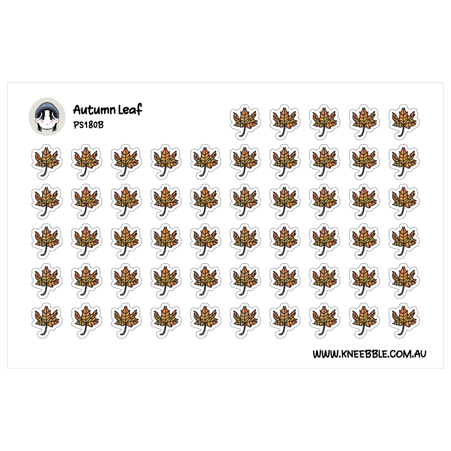 a grid of small, colorful stickers depicting leaves, arranged in a visually appealing pattern.