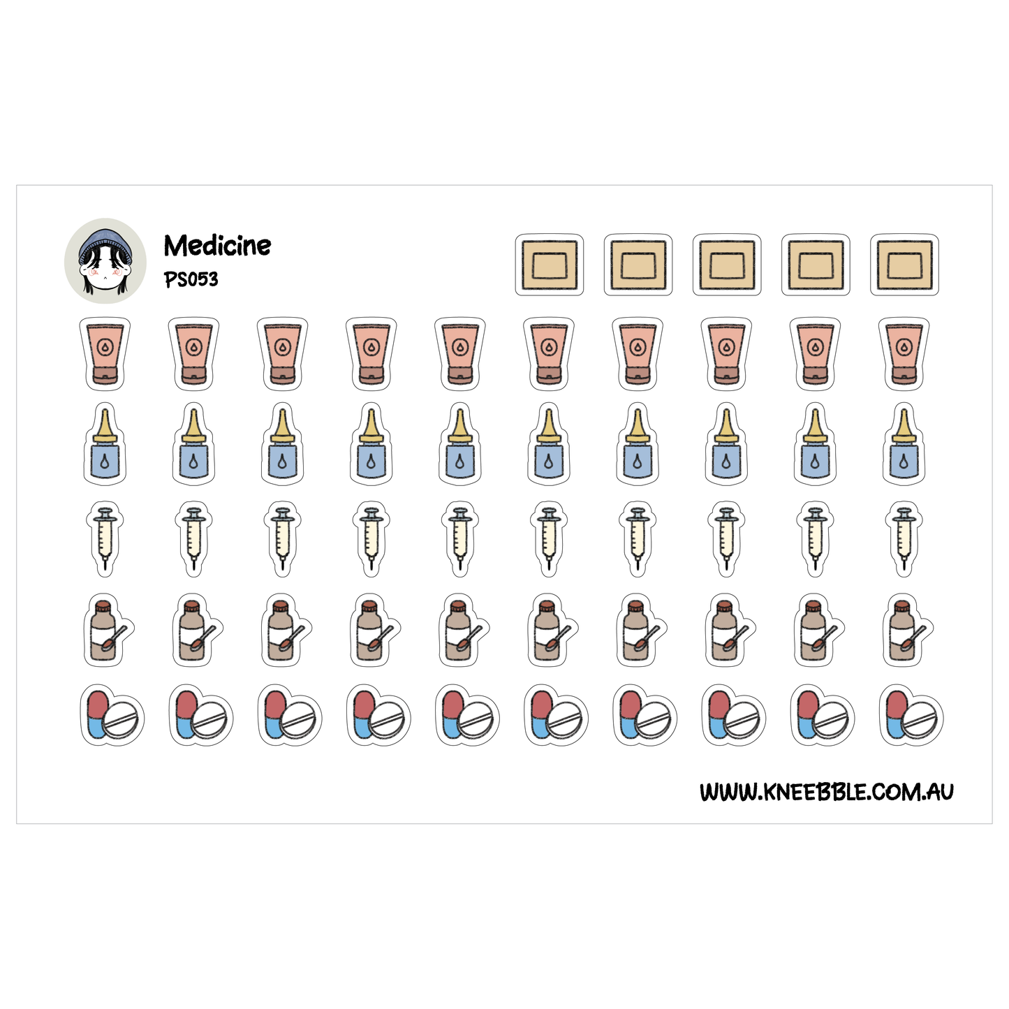 a collection of various medical-related icons and symbols, including pills, syringes, and other medical equipment.