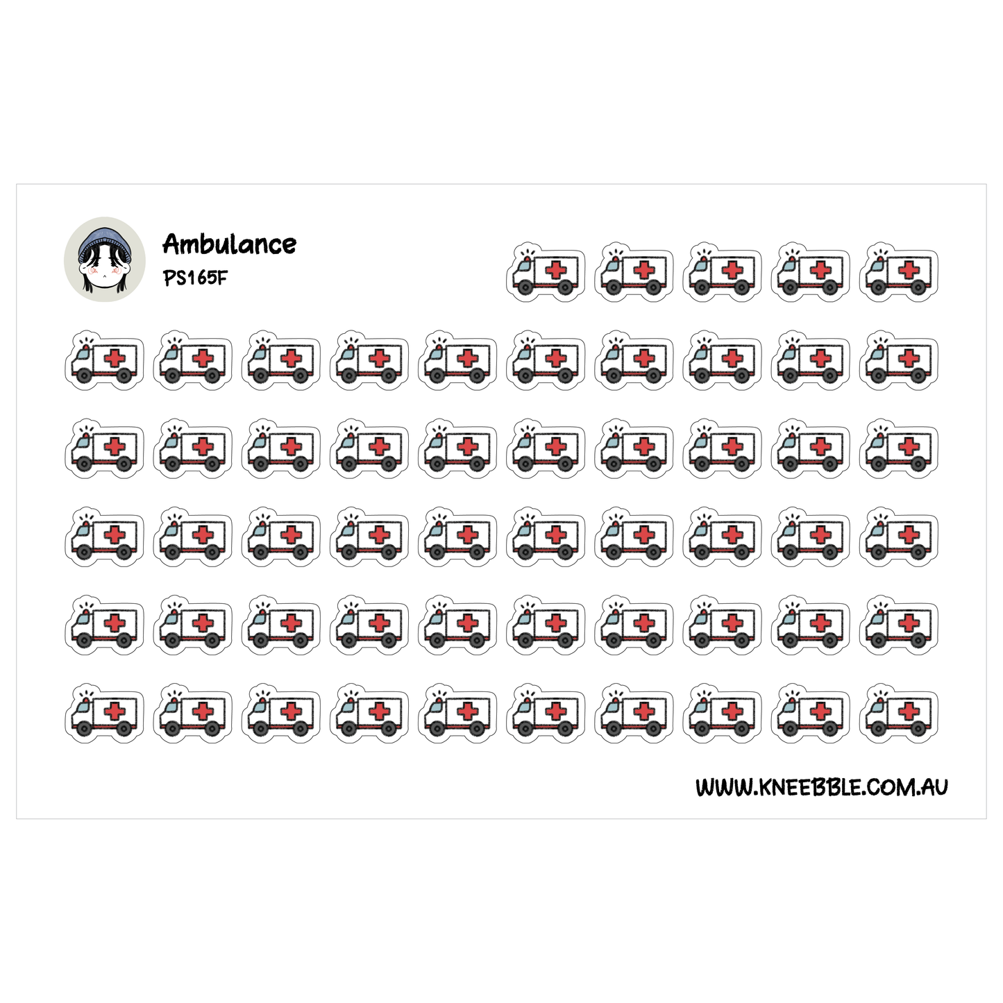 a grid of identical white ambulance vehicles with red cross symbols on them, arranged in rows and columns.