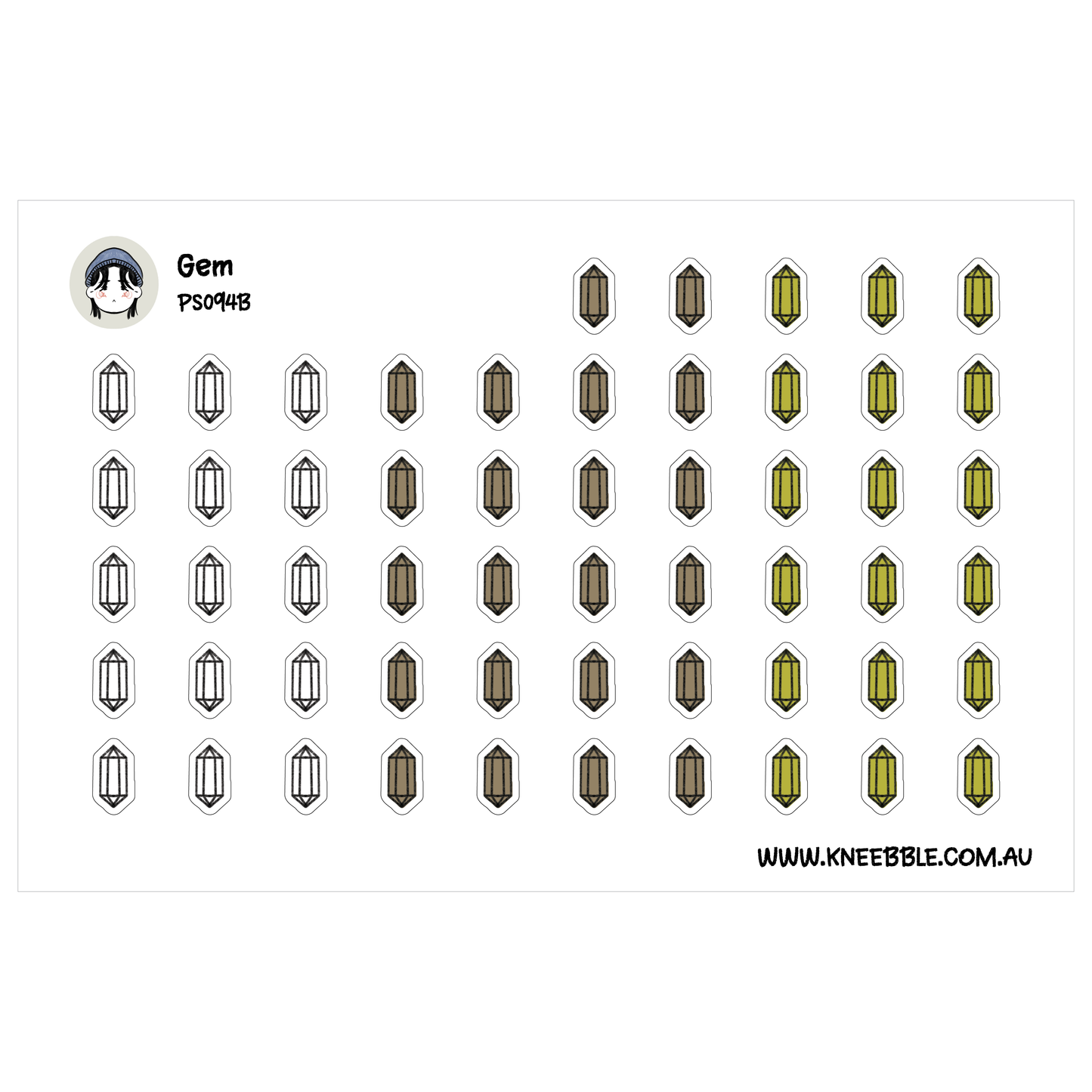 a collection of various colored gemstones, including diamonds and rubies, arranged in rows and columns. The gemstones are depicted in a simple, stylized manner, with no additional text or descriptive phrases provided.