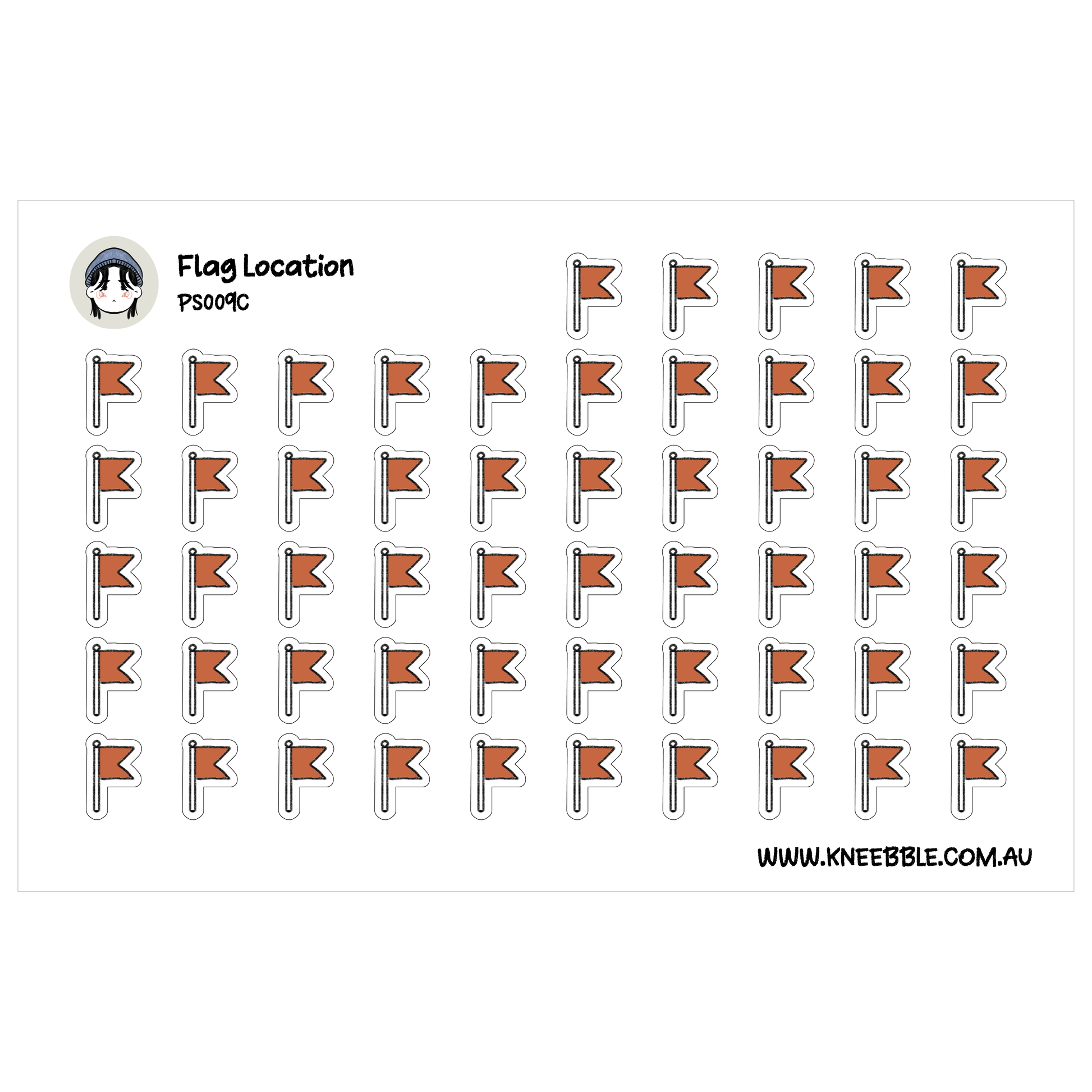 a grid of small orange flag icons arranged in rows and columns.