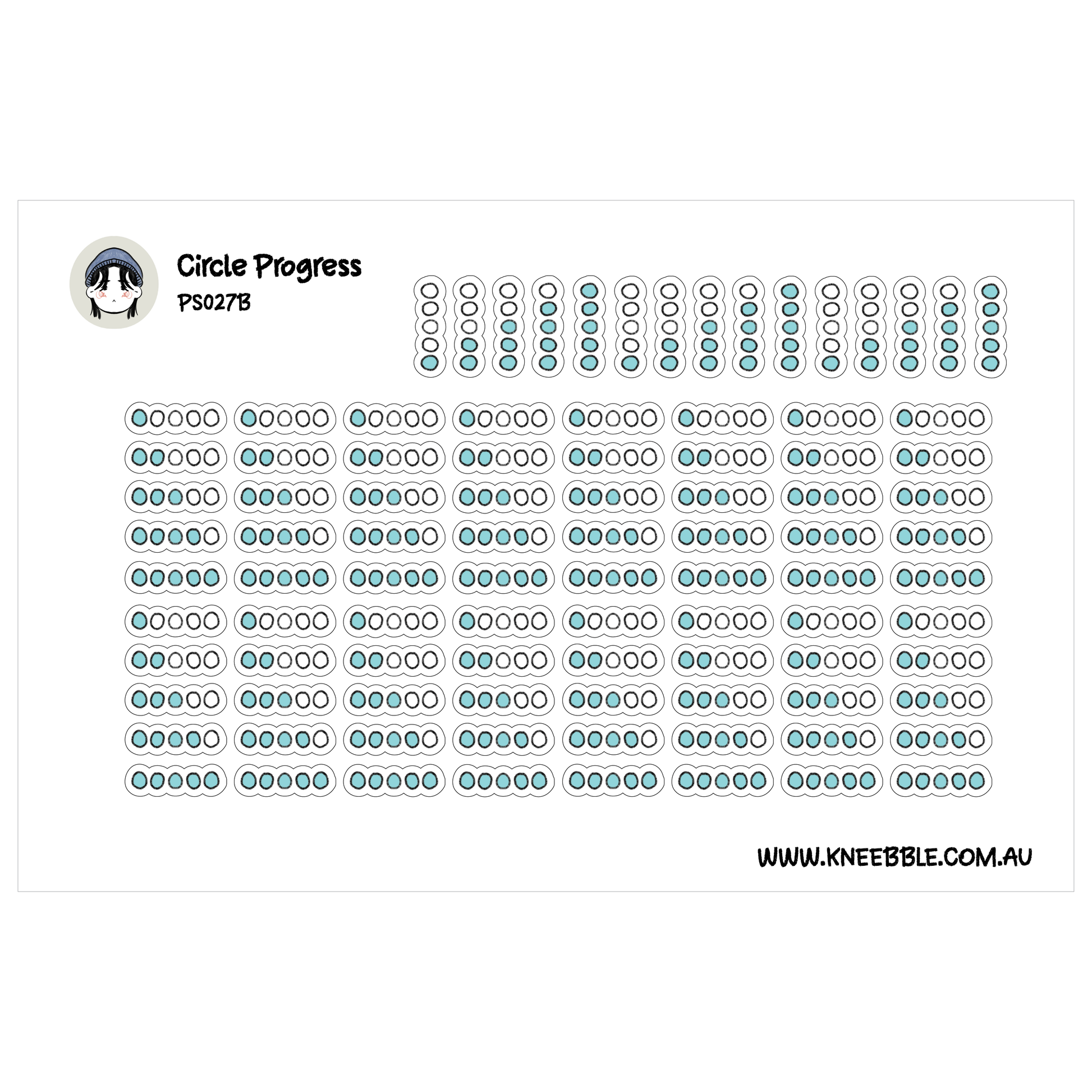 The image is a collection of various blue and white shapes, including circles, squares, and rectangles, arranged in rows and columns. The shapes are not described individually, and the image does not contain any text.