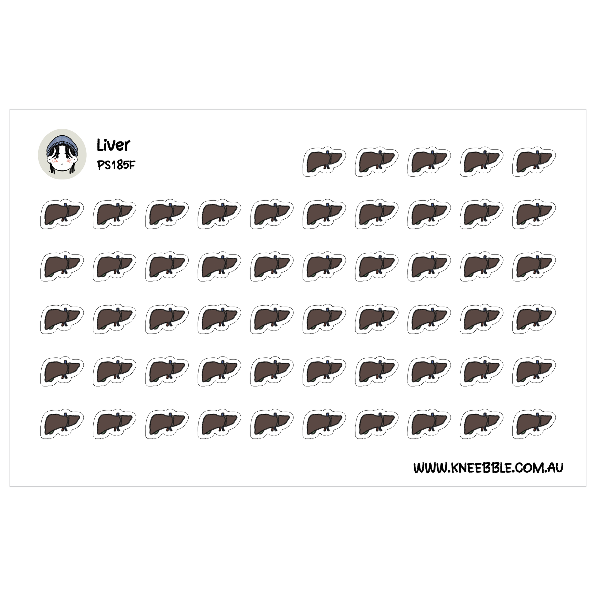 a grid of identical liver icons arranged in a repeating pattern.