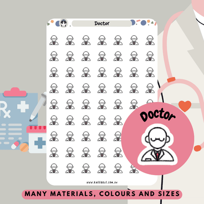 tay organized with doctor planner stickers. Perfect for tracking appointments, patient consultations, and hospital rounds, these stickers are a convenient and stylish addition to planners, bullet journals, or calendars.