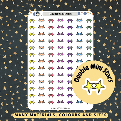 Mini star pair colourful stickers to symbolise achievements, decorative pieces and milestones.