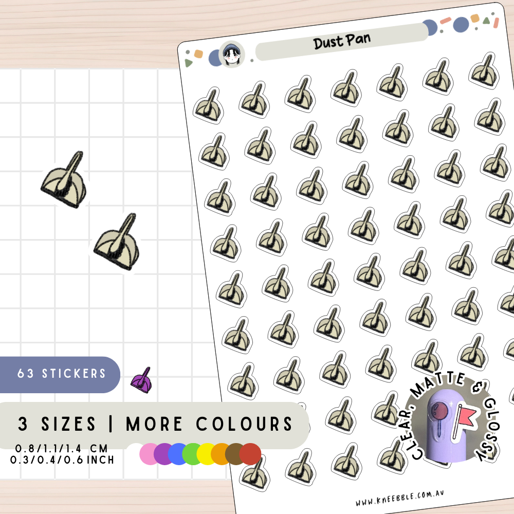 Dust Pan Cleaning Planner Stickers – Kneebble