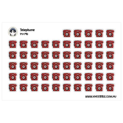 a grid of red telephone icons arranged in a 4x6 grid pattern.