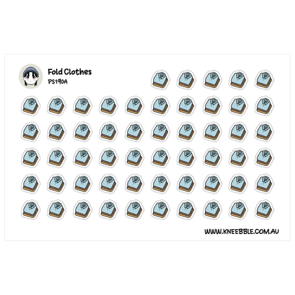 a grid of various blue and brown icons, which appear to be related to folding clothes.