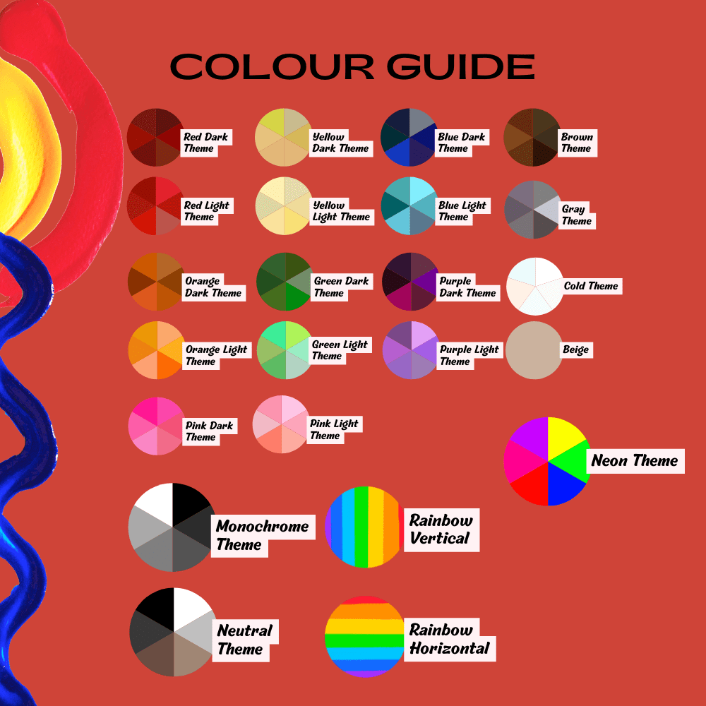 Extra colour guide for important warning sign stickers including rainbow themes and monochrome styles.