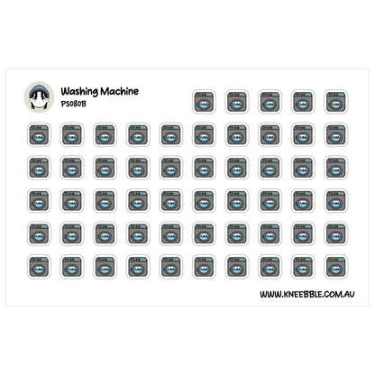 a grid of small icons or illustrations, each depicting a washing machine. The icons are arranged in a visually organized manner, with each row containing a specific number of icons. The image does not contain any text, and the icons are not described in detail.