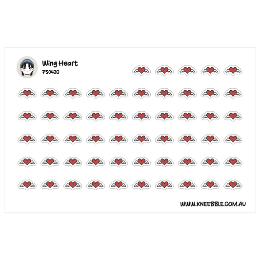 a grid of red heart-shaped stickers arranged in rows and columns.