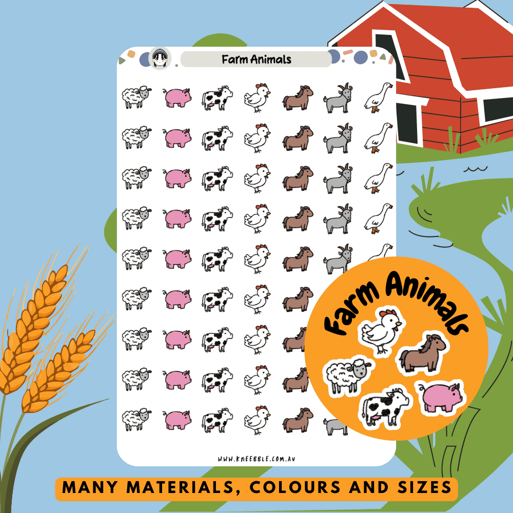 Farm animal barnyard planner stickers great for decorations in your journals, scrapbooks or any animal lover out there!