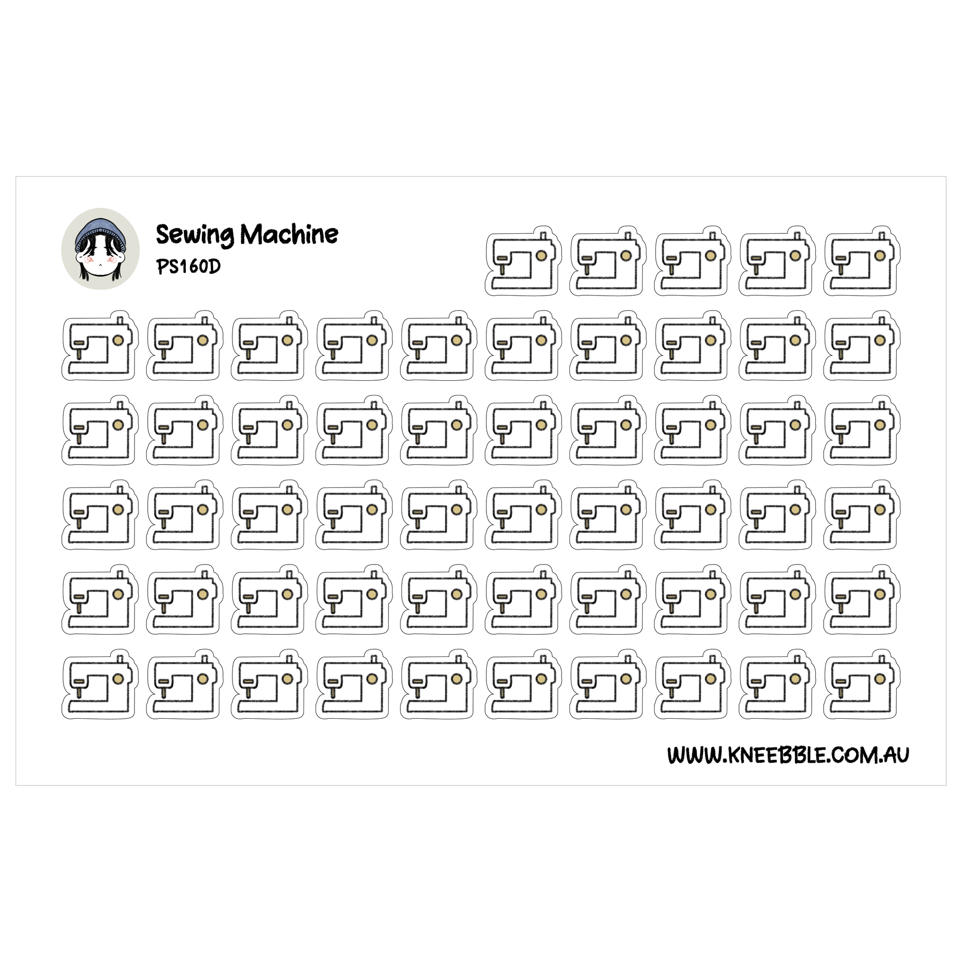a grid of identical sewing machine icons arranged in a visually pleasing pattern.