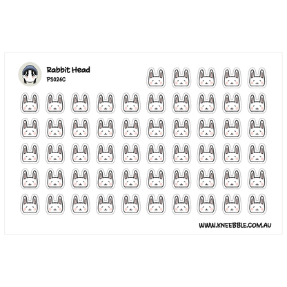a grid of identical rabbit head stickers arranged in a visually pleasing pattern.