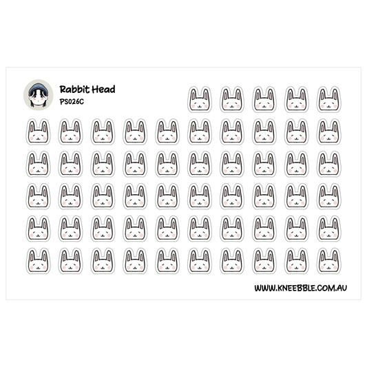 a grid of identical rabbit head stickers arranged in a visually pleasing pattern.