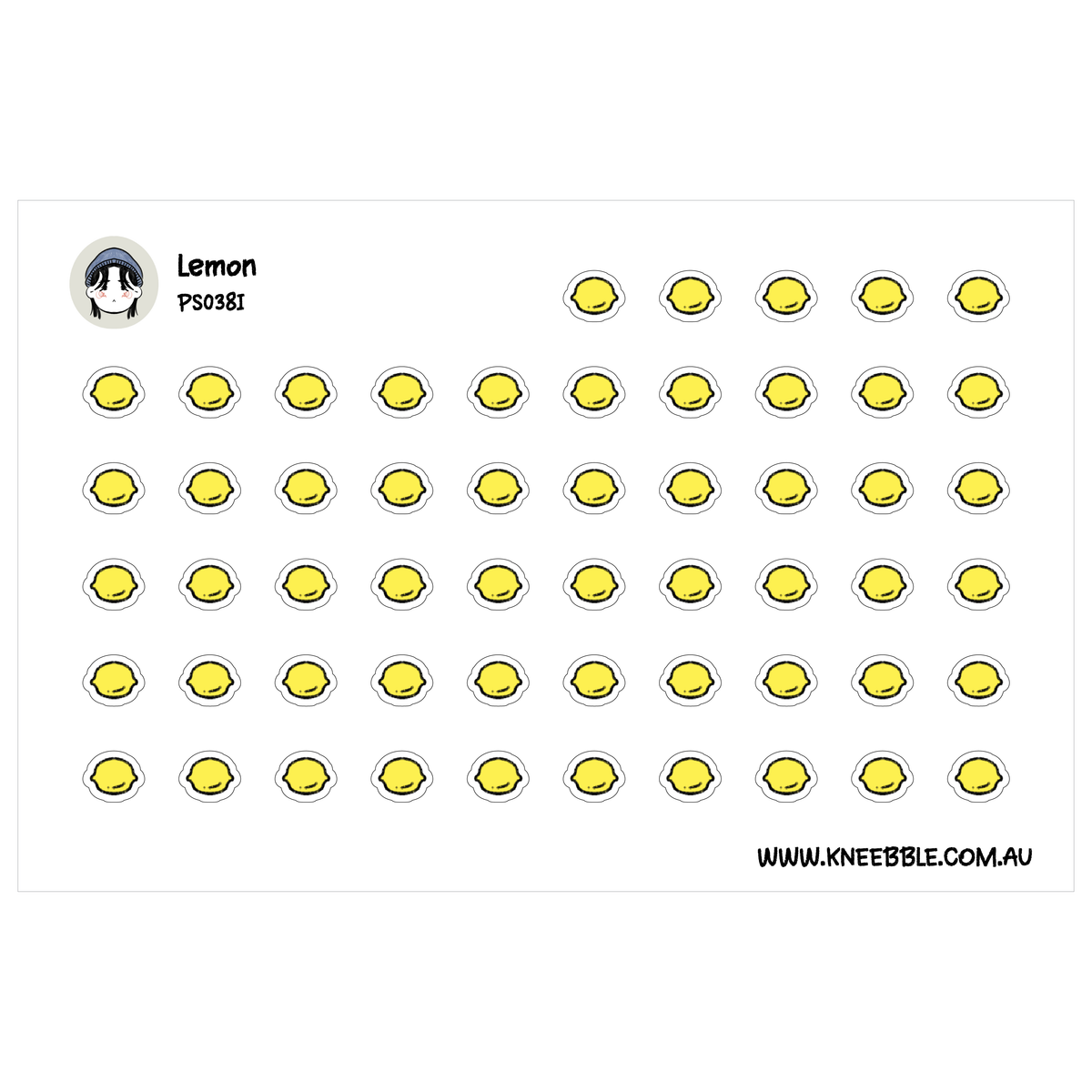 Lemon Grid Lemon Planner Stickers – Vibrant Decorative Citrus Planner Decals ...