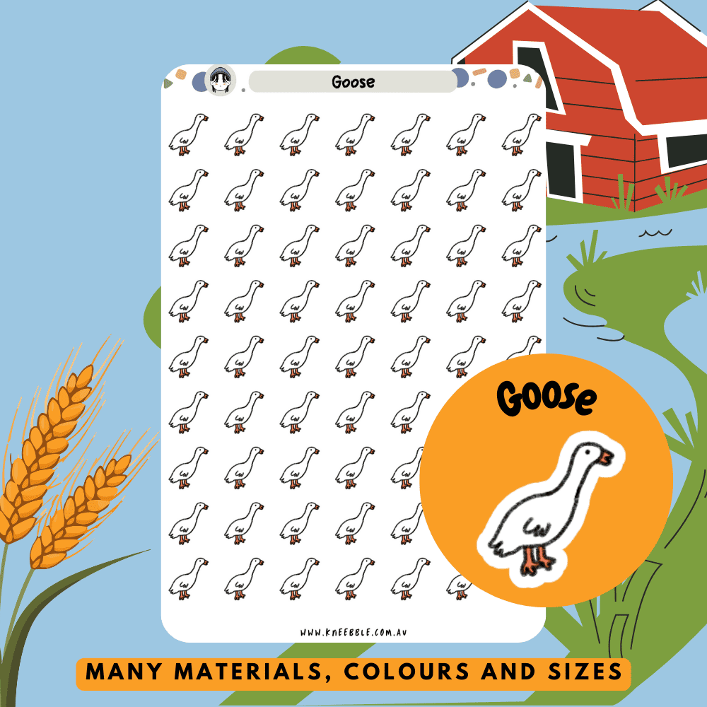 Goose animal planner sticker sheet, great for bird and animal lovers, decorate your farm inspired journals!