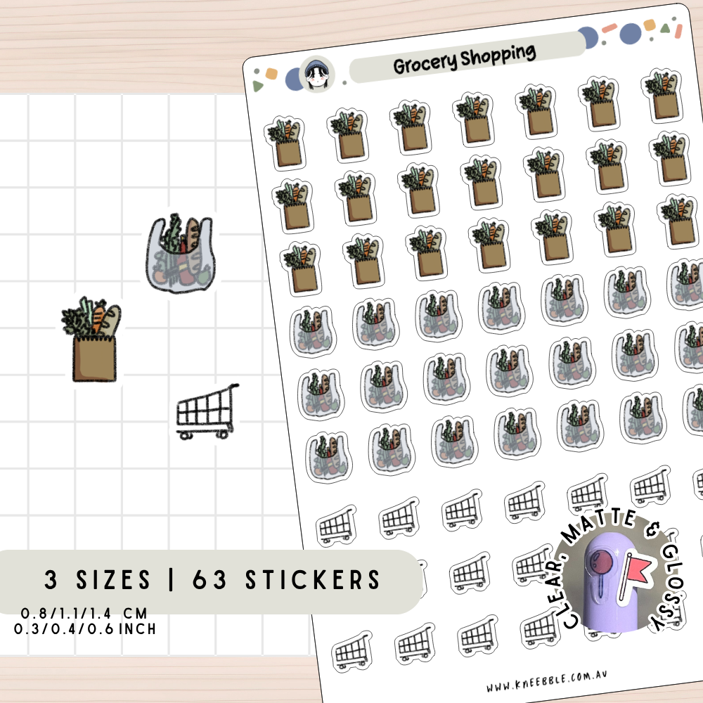 Grocery Shopping Planner Stickers – Kneebble