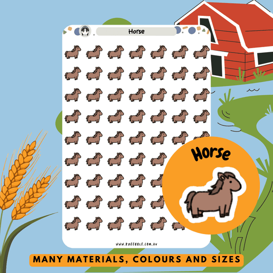 Horse galloping farm stickers, great for horse riders, animal lovers and tending the farm.