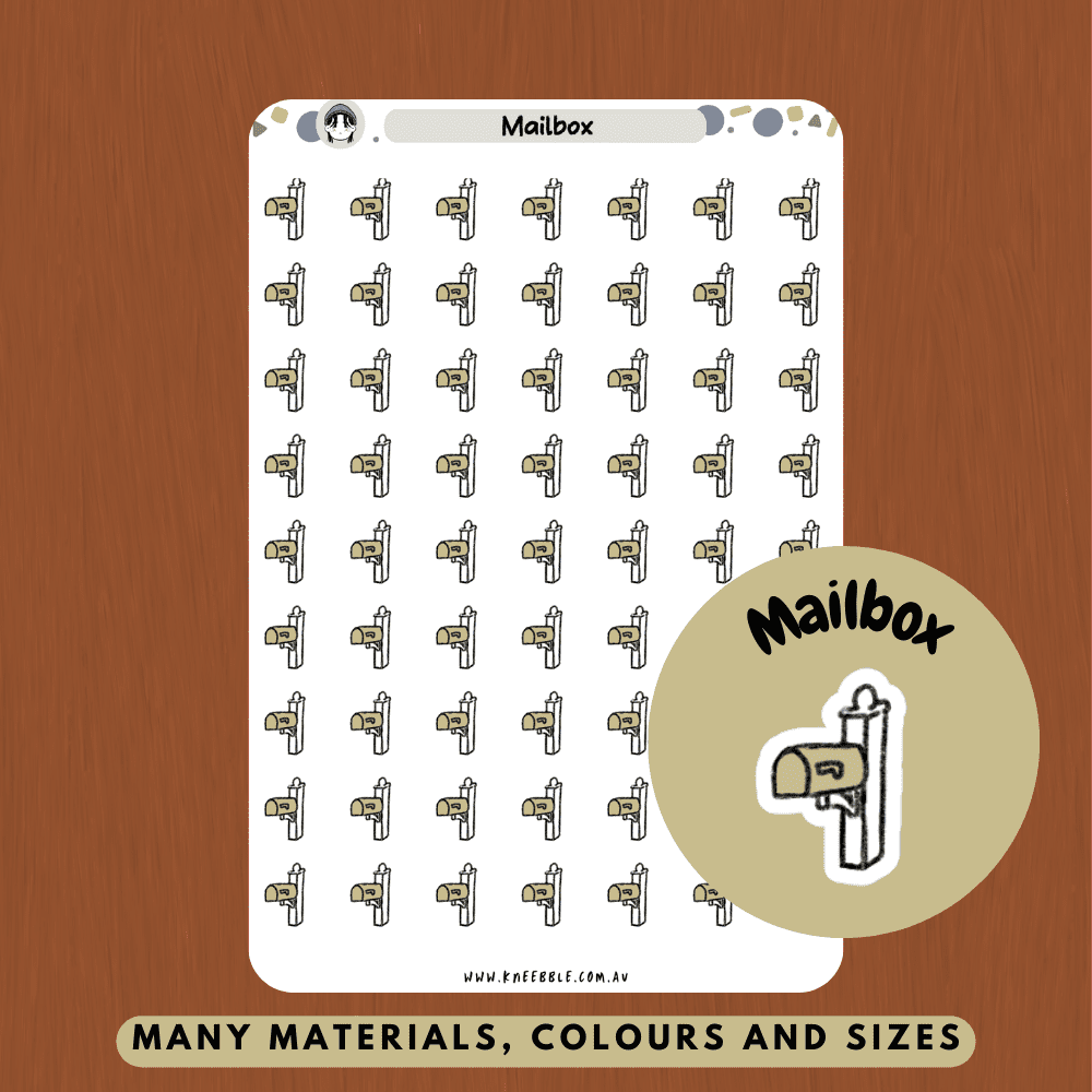 Mailbox postal letter planner stickers to mark delivery dates, keep track of products, letters and to see incoming and outcoming mail.