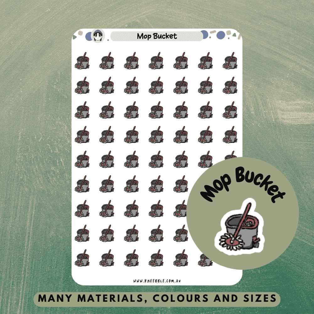 Mop bucket cleaning household planner stickers great to organise house chores, cleaning activities and keeping a happy, healthy home!