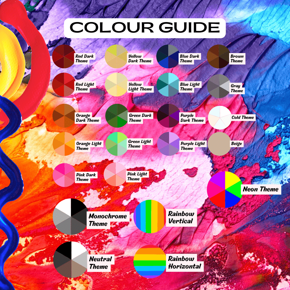 More colour options for art supplies tool stickers, choose from different styles such as rainbow and monochrome theme.