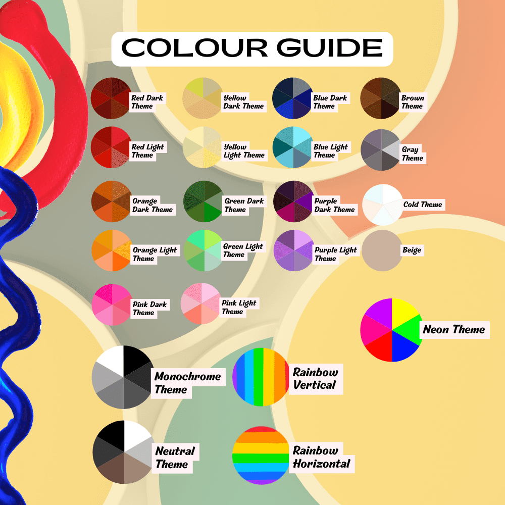 More colour option sticker sheet guide for circle dot icons.