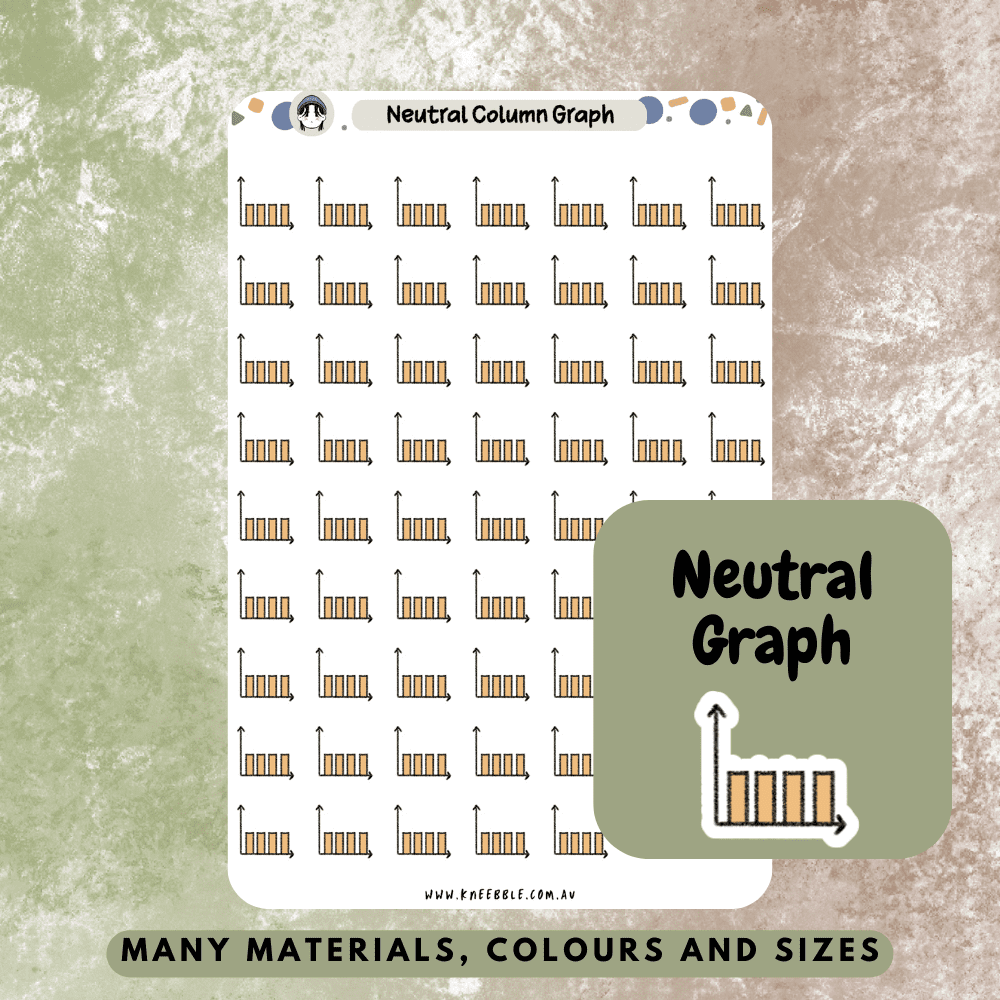 Neutral graph chart yellow icons sticker sheet great for budgeting and finance tasks, business reports and motivational goal setting.