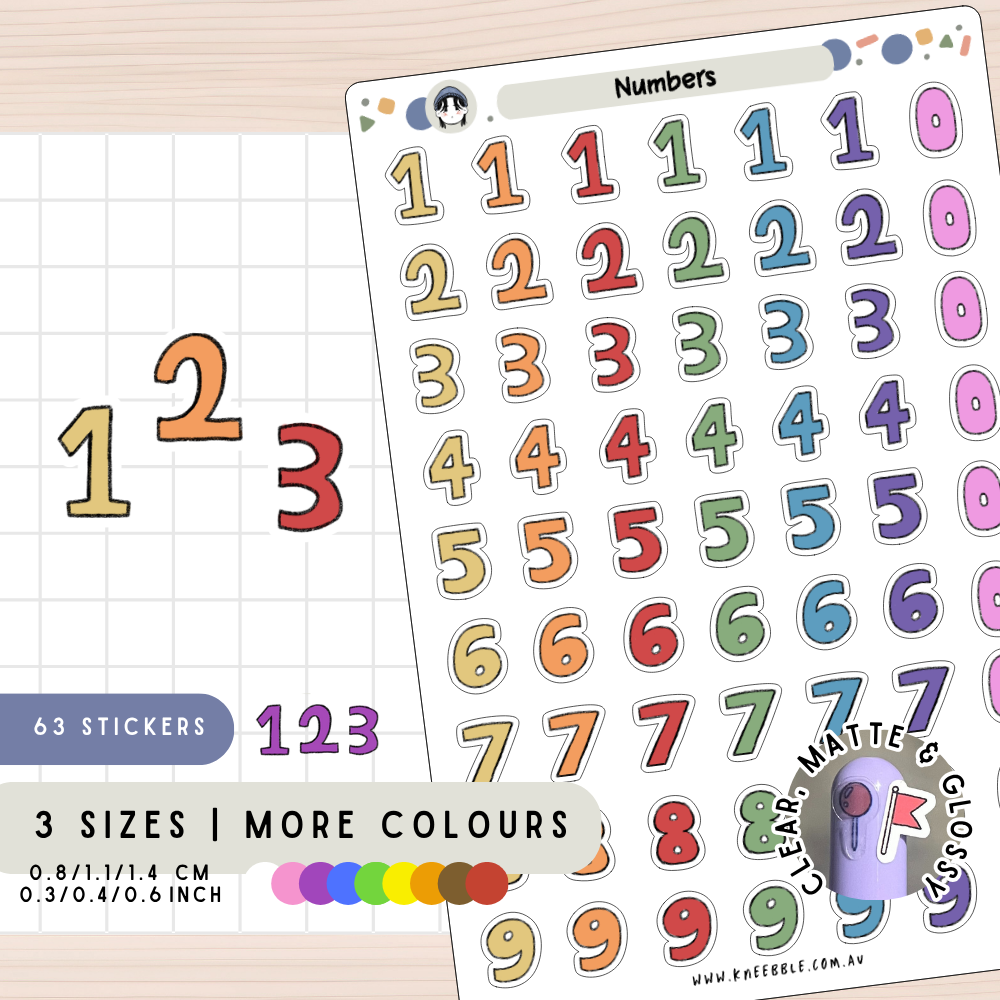 Number Date Calendar Planner Stickers – Kneebble
