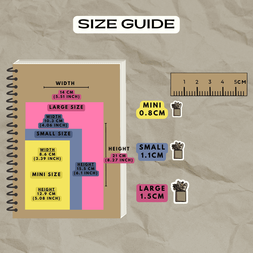 Paper groceries bag stickers size guide comparison reference.