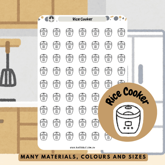 Rice cooker food planner stickers, great for rice meal preparation, cooking lovers and to have fun decorating your scrapbooks and journals!