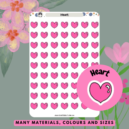 Adorable heart-shaped planner stickers in various colours and sizes, ideal for adding a touch of love and warmth to planners, journals, or scrapbooks.