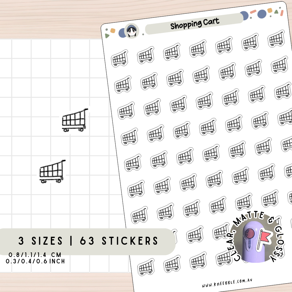 Cart Path Sticker Shopping Cart Planner Stickers – Kneebble