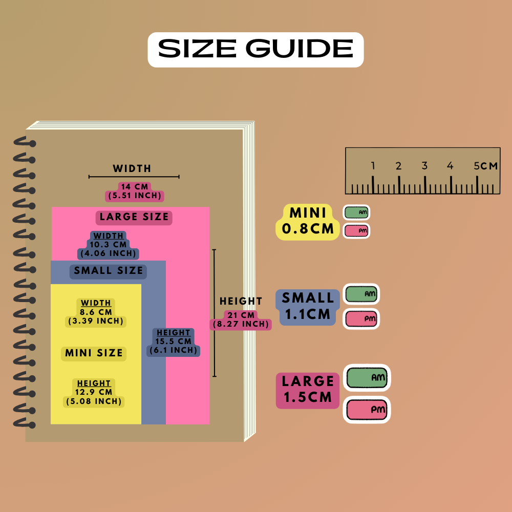 AM PM Labels Planner Stickers