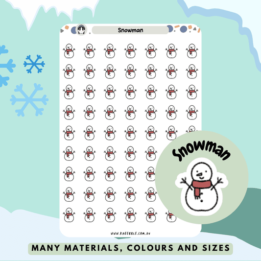 Snowman scarf winter planner stickers, great for decoration in your planners and journals or for festive winter activities!