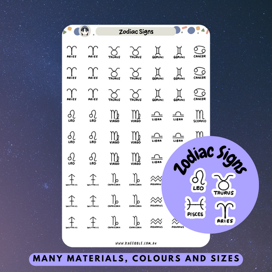 Zodiac Astrology Planner Stickers - Kneebble