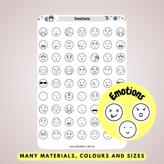 Outline Emotion Mood Planner Stickers