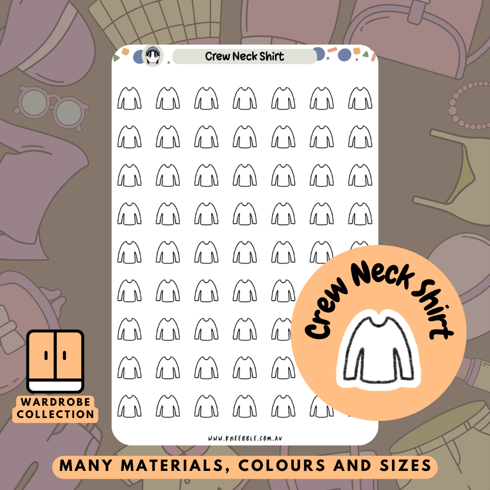 Crew Neck Long Sleeve Shirt Planner Stickers