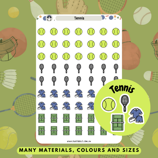 Tennis Sport Planner Stickers - Kneebble