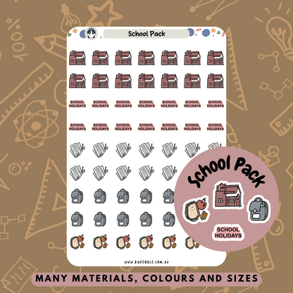 School Pack Planner Stickers - Kneebble